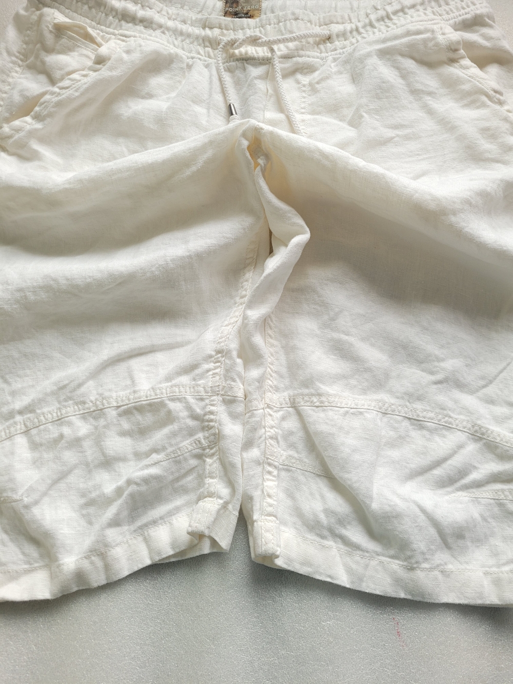 100% Linen Bermuda Shorts Oyster White Size 36 Fits XXL - Picture 5 of 15